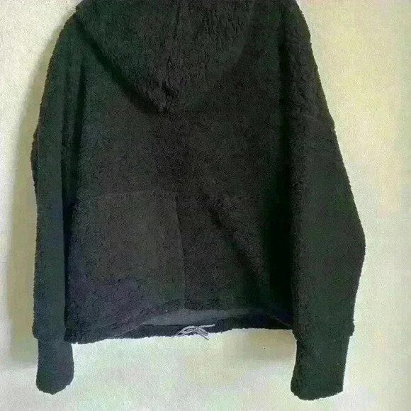 Prana Polar Escape Half Zip Hooded Sherpa Recycled Fabric Black Jacket Size XL - Picture 8 of 13